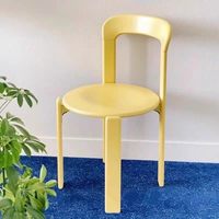 Fauteuil de salon moderne, chaise de salle à manger en bois massif, style nordique, avec pieds en bois