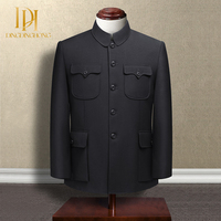 Ensemble Veste Traditionnel Chinois, Costume Ethnique, Tenue Formelle Homme, Costume Zhongshan Homme