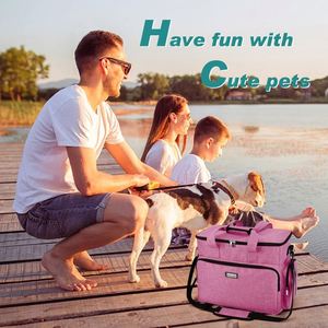 Sac de voyage pour chien avec 2 bols pliables, ensemble de voyage idéal pour chien et chat pour le week-end, noir - Product Image 4