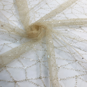 Vải Váy Cưới Đính Kim Sa Lưới Ren Duyên Dáng Vải Tuyn Thêu Hạt Cườm Nigeria Vải Ren Váy Dạ Hội Đính Kim Sa - Product Image 2