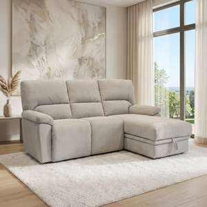 Modern Fabric Recliner Sectional <b>Sofa</b> <b>Three</b> Seat Lounge Couch with Storage Chaise Upholstered Living Room Furniture - Product Image 1