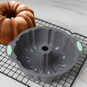 Molde Redondo Antiadherente de Silicona para Hornear, Bandeja Acanalada para Pasteles, para Pasteles Caseros de <span class=keywords><strong>Cumpleaños</strong></span>, Gelatina, Flan, Herramientas para Hornear - Product Image 1