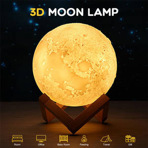 Creative Gift Upgraded Hanging Remote & Touch Control 3D Night Light Lamp 15cm Moon Lamp Moon 16 colors - Product Image 4