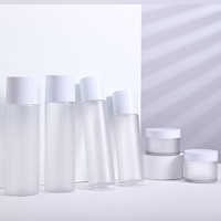Flacon d'emballage cosmétique vide transparent givré pet, flacon de toner épais de 100ml avec bouchon et bouchon à vis, prix d'usine
