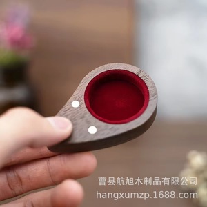 Heart Shape Wooden Jewelry Box For <b>Ring</b> <b>Storage</b> Elegant Solid Wood Desktop Organizer With Red Velvet Lining For Home Use - Product Image 2