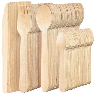 Cucharas Desechables de Madera de Abedul Natural para Postre, Sopa, Helado, Degustación de Alimentos, Fabricante Mayorista - Product Image 1