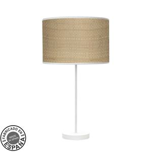 Lámpara de mesa E27, blanca y caizo claro, 63x30x30 cm, ideal para iluminación en interiores y decoración de espacios. - Product Image 1
