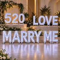 Lettres et chiffres lumineux LED personnalisés de 4 et 5 pieds avec ampoules – Lettres et chiffres métalliques illuminés pour mariages et fêtes