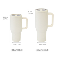 Vaso Térmico Personalizado de Acero Inoxidable de 40oz de Gran Capacidad con Aislamiento al Vacío para Viajes al Aire Libre, con Tapa Abatible Antiderrames, Pajita y Asa
