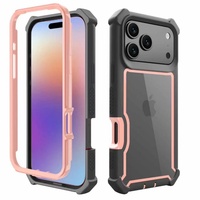 Étui de protection complet 3 en 1 de luxe pour iPhone 16 15 Pro Max, coque de téléphone en TPU et PC antichoc, coque arrière pour téléphone portable