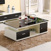 Table basse design pour salon avec rangement intégré, idéale comme table d'appoint de canapé