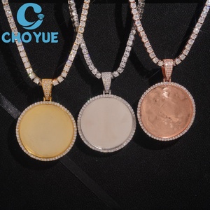 Fine Jewelry Hot Sale Hip Hop 925 Sterling <b>Silver</b> Memory Photo Pass Diamond Tester Moissanite Picture Pendant - Product Image 5