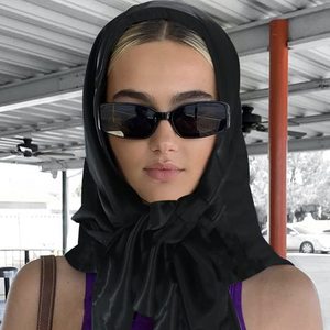 Sciarpa quadrata in seta come la testa da 35 "-<span class=keywords><strong>Bandana</strong></span> sciarpa in raso moda donna per avvolgere i capelli di notte P03 - Product Image 5