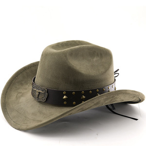 Chapeau de cowboy vintage en daim de <span class=keywords><strong>vache</strong></span>, style ethnique, pour homme et femme, imprimé sérigraphié, grand bord, 100 % polyester, idéal pour l'hiver - Product Image 2