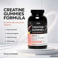 Gummies de créatine saveur framboise-citron, 30 portions, supplément OEM pour la croissance musculaire et le soutien à la récupération