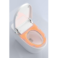 WC intelligent avec siège chauffant, fonction de lavage féminin, bidet intelligent allongé, fixation au sol, chasse d'eau cyclonique, télécommande incluse
