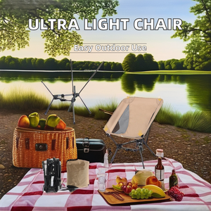 Silla de pesca plegable de aluminio ultraligera para exteriores, conveniente para acampar, parque de playa, diseño moderno, nueva luna triangular caliente - Product Image 6