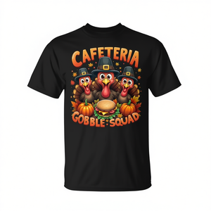 Camiseta de la Cafetería Gobble Squad con diseño de pavo de Acción de Gracias para el festival de otoño - Product Image 2