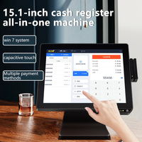 Sistema de Punto de Venta Todo en Uno de 15.6 Pulgadas, Caja Registradora, Máquina EPOS, Software POS, Terminal con Impresora, Escáner y Cajón de Dinero