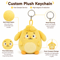 Llavero de Peluche Personalizado con Personajes Adorables, Fabricante OEM, Llavero de Peluche Suave de Dibujos Animados para Mascota de Marca, Promocional