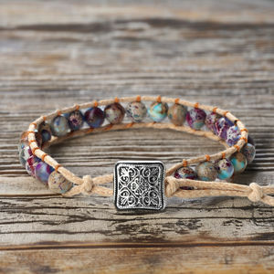 Bracelet en pierres semi-précieuses de 8 mm pour homme, cadeau de bijoux, yoga, méditation, perles d'œil de tigre, bracelet en pierre enveloppant - Product Image 1