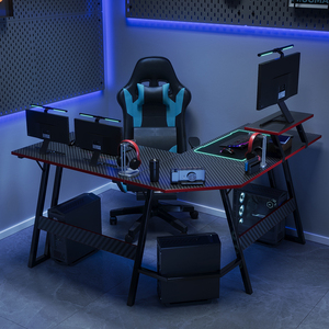 Dual <strong>Monitor</strong> Mount &amp; Keyboard Tray Ultra-Wide Curved Gaming <strong>Desk</strong> Made of Durable Metal - Product Image 1