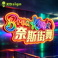 Lettres lumineuses LED XDsign, enseigne personnalisée avec logo, acrylique semi-transparent, 3D multicolores, télécommande, entreprises de publicité