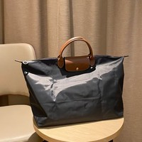 Sac de voyage décontracté personnalisable avec poignée, en nylon imperméable, couleur unie, sac bouffant grande capacité, bagage à bandoulière
