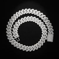 Chaîne cubaine Miami épaisse de 16 mm, sertie de pierres, trois rangées, grosse chaîne lourde, style rappeur, chaîne cubaine en zircon cubique, collier