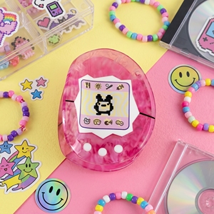 Pince à cheveux rose en acétate en forme de <span class=keywords><strong>Tamagotchi</strong></span> ANKO - Pince à cheveux rétro années 90 en forme d'animal virtuel en acide acétique - Product Image 1