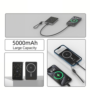 พาวเวอร์แบงค์แบบกึ่งแข็ง 5000 มิลลิแอมป์ รองรับการชาร์จไร้สายแบบแม่เหล็ก สำหรับ <span class=keywords><strong>iPhone</strong></span> - Product Image 3