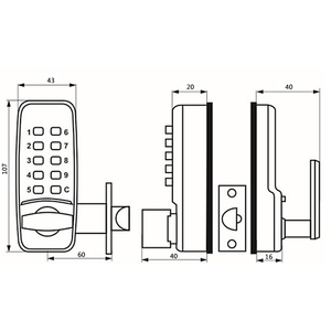 CRITERION Spot Products 380 Safety Latch Mechanical Digital Lock สีเงินหรือสีดำ แบบไม่ใช้กุญแจ ล็อคดิจิตอลแบบกดและดึง - Product Image 3