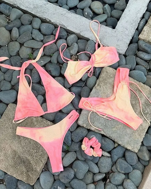 Perusahaan Manufaktur Pakaian Renang Baju Renang Kualitas Tinggi Kustom Dua Potong Bikini