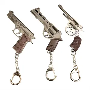 Wholesale 3d Bronze Fancy Gun Shaped Keychain Handmade Craft Keyring For Promotional Gift