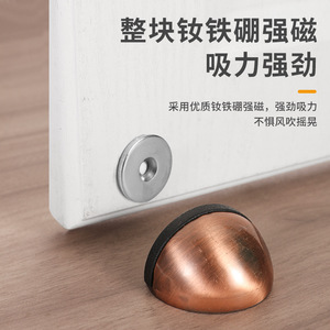 Tope de puerta magnético de acero inoxidable, diseño minimalista para montaje en pared, fácil instalación para baño - Product Image 4