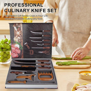 Juego de cuchillos de cocina de Chef profesional de 8 piezas, cuchillo de cocina afilado resistente al óxido de acero inoxidable de alto carbono con afilado - Product Image 1