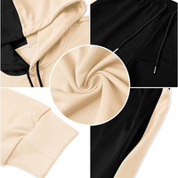 JUST FITNESS GEARS Ensemble de survêtement décontracté pour homme, hiver, à capuche, uni, deux pièces, haute qualité, grande taille, respirant, en polaire