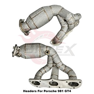 Vortex High-Flow Stainless Steel <b>Exhaust</b> Headers With Thermal Shield For Porsche 981 GT4 Racing Part - Product Image 4