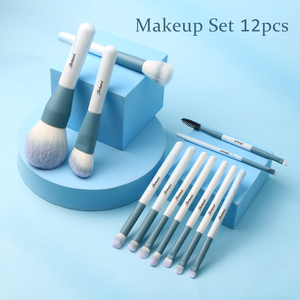 Biểu Tượng Tùy Chỉnh Mới Đến Gỗ Xử Lý Lỏng Bột Vẻ Đẹp Công Cụ Dễ Thương Chuyên Nghiệp Màu Xanh Trắng Trang Điểm Bàn Chải Thiết Lập - Product Image 4