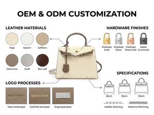 25cm Two-Tone Epsom Leather Bag, OEM/ODM Custom, Women's Luxury Crossbody <b>Purse</b> - Product Image 2