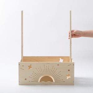 PTZ2280 Cesto Appendiabiti in Legno per Bambini Sunrise, Capacità 25L, 43x28.8x57cm, Cesto Portaoggetti per Neonati, Regalo - Product Image 4