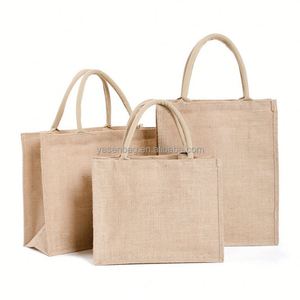 Bolsa de Compras Personalizada al por Mayor, Bolsa de Yute Natural Ecológica Grande con Impresión Personalizada, Bolsa de Playa - Product Image 2