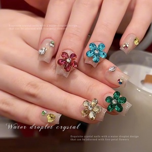 Puntas <span class=keywords><strong>de</strong></span> <span class=keywords><strong>Uñas</strong></span> Paso Sico con <span class=keywords><strong>Diseño</strong></span> <span class=keywords><strong>de</strong></span> Flor <span class=keywords><strong>de</strong></span> Cinco Pétalos en Forma <span class=keywords><strong>de</strong></span> Gota <span class=keywords><strong>de</strong></span> Agua, <span class=keywords><strong>Color</strong></span> Flash, Base Puntiaguda, Rosa Champán, Flores Naturales - Product Image 4
