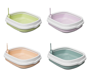 Vente en gros de produits pour animaux de compagnie : Bac à litière pour chat coloré et épaissi, en plastique écologique, anti-éclaboussures, avec <span class=keywords><strong>pelle</strong></span> - Product Image 4