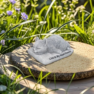 Nouveau produit en promotion transfrontalière : Statue <span class=keywords><strong>de</strong></span> chat en résine, style américain, <span class=keywords><strong>pierre</strong></span> commémorative pour animaux <span class=keywords><strong>de</strong></span> compagnie, ornement <span class=keywords><strong>de</strong></span> jardin - Product Image 3