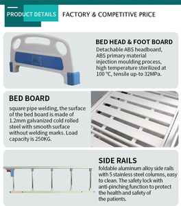 <span class=keywords><strong>Cama</strong></span> de hospital médica manual giratoria para pacientes de edad avanzada con marco de metal <span class=keywords><strong>pintado</strong></span> de una sola manivela personalizada a precios bajos, con ABS - Product Image 2