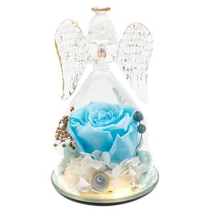 Rose éternelle, petit ange, décoration sous cloche en verre, coffret cadeau, Saint-Valentin, cadeau de Noël, décoration de maison prête à poser - Product Image 5