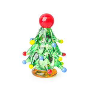 <b>Mini</b> Glass Christmas Tree Figurine Ornaments Glass Tabletop Christmas Tree Decoration Holiday <b>Table</b> Decoration - Product Image 1