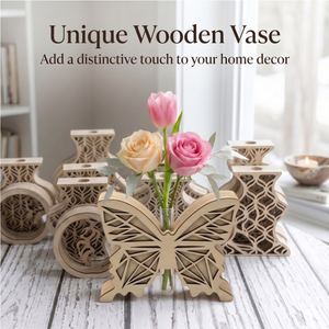 Fabricant de vases en bois personnalisés en forme de papillon, fournisseur de supports décoratifs pour fleurs, Vietnam - Product Image 4