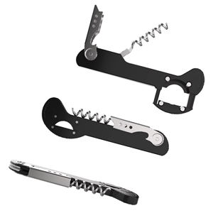 Sacacorchos de Dos <span class=keywords><strong>Pasos</strong></span> Boomerang con Cortador de Papel de Aluminio Integrado y Abrebotellas para Avión - Product Image 2